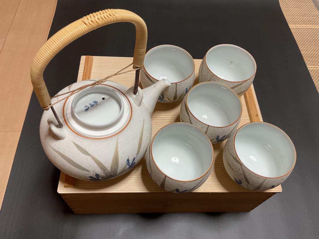 有田焼茶器(梨地ラン)急須1つと湯呑み5客セット