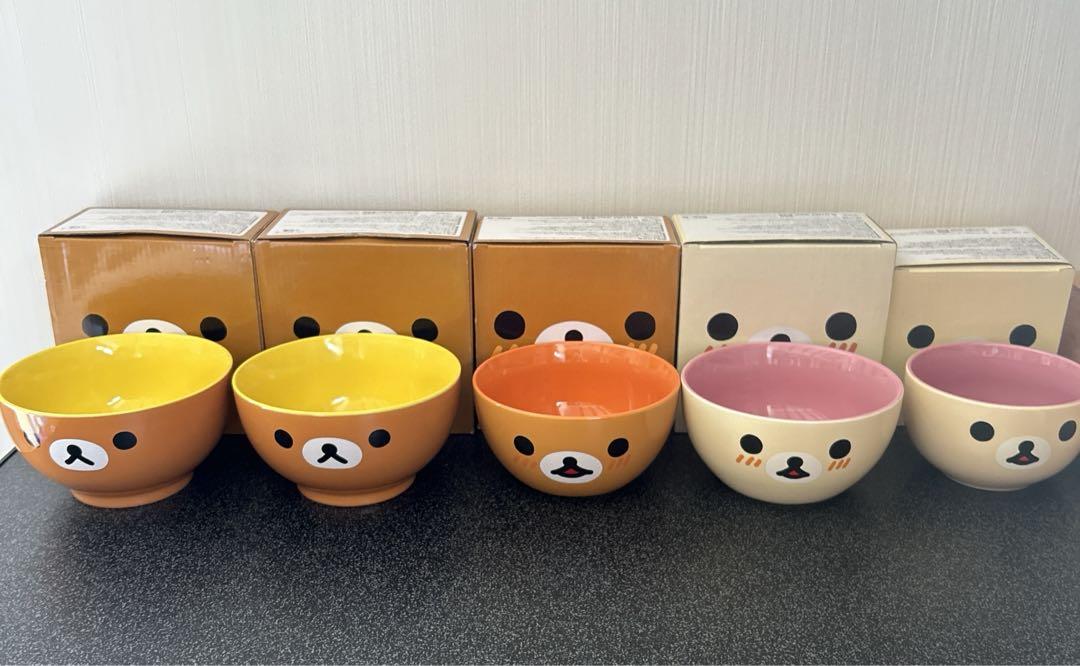 【新品未使用】リラックマどんぶりお茶碗5個セットローソン非売品