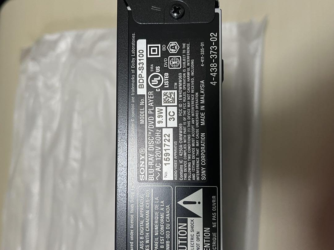SONY BDP-S3100 ブルーレイプレーヤー　北米モデル