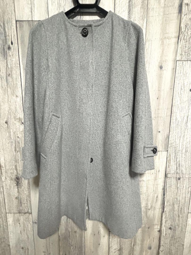 【高価値】 MACKINTOSH PHILOSOPHY フード付ノーカラーウールコート34 ジャケット・アウター