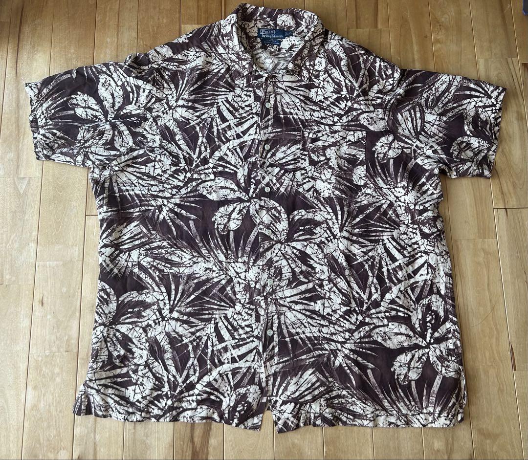 美品 ポロラルフローレン polo アロハ 半袖 シャツ XXL 総柄 リネン