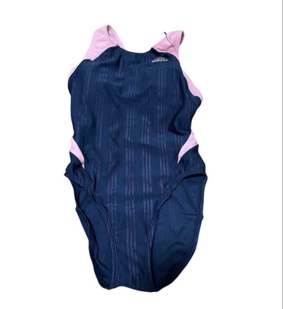 【adidas】アディダス　競泳水着 Oサイズ 競泳水着 アディダス adidas サイズ150 レディース 中古 紺色