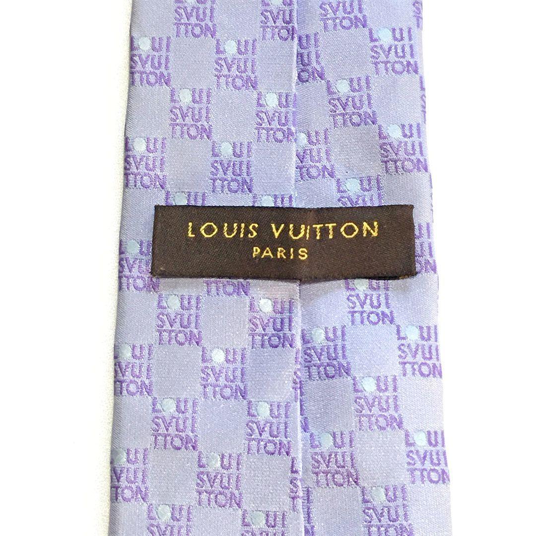 未使用級 ルイヴィトン Louis Vuitton ネクタイ パープル ドット 未使用級 ルイヴィトン Louis Vuitton ネクタイ パープル ドット