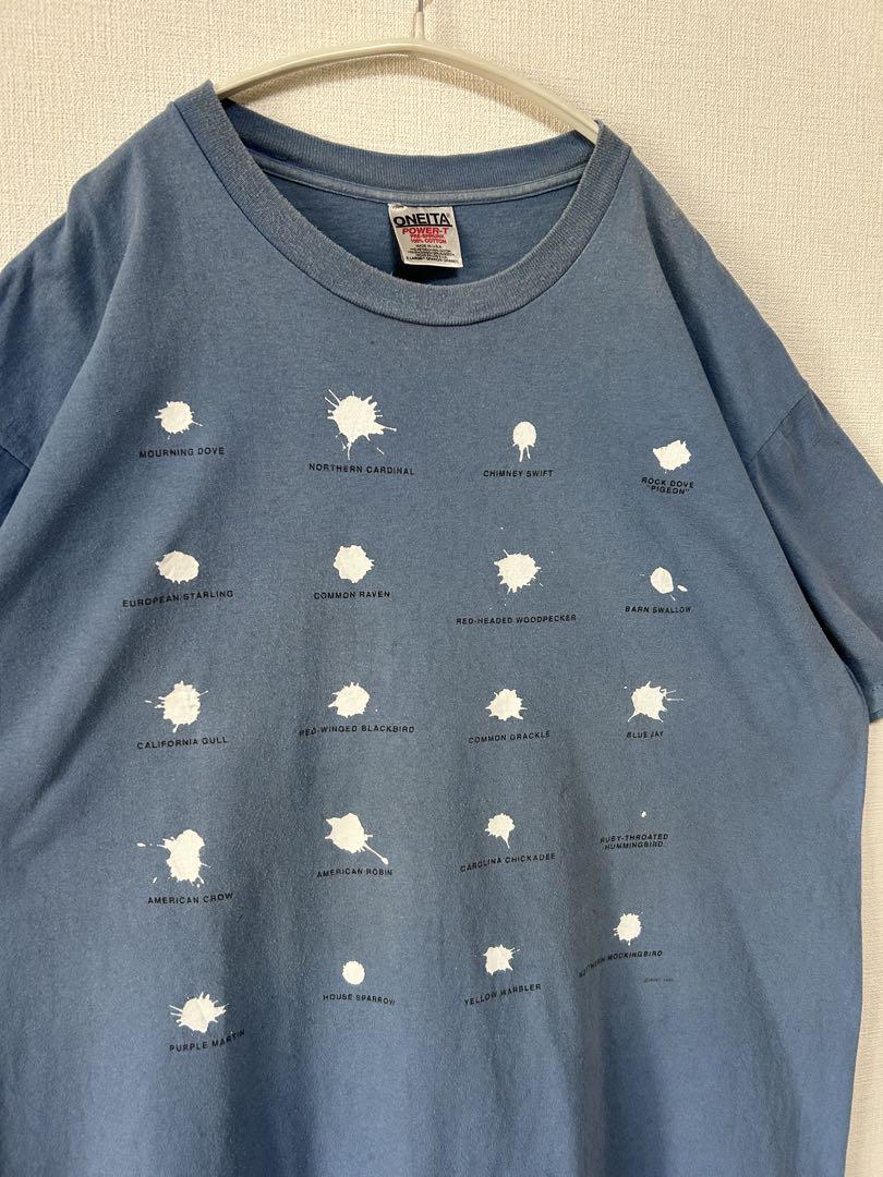 90s USA製 アニマル 鳥 糞 アート シングルステッチ Tシャツ