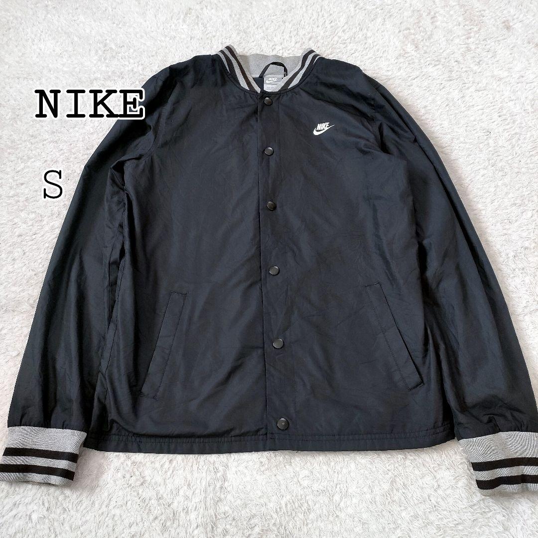 NIKE ナイロンジャケット S 薄手スタジャン ブラック