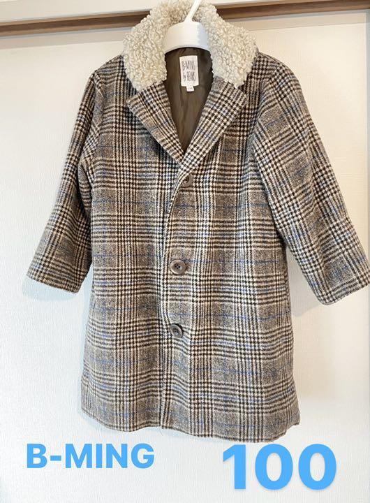 B-MING by BEAMS キッズ チェック柄 チェスターコート 100㎝