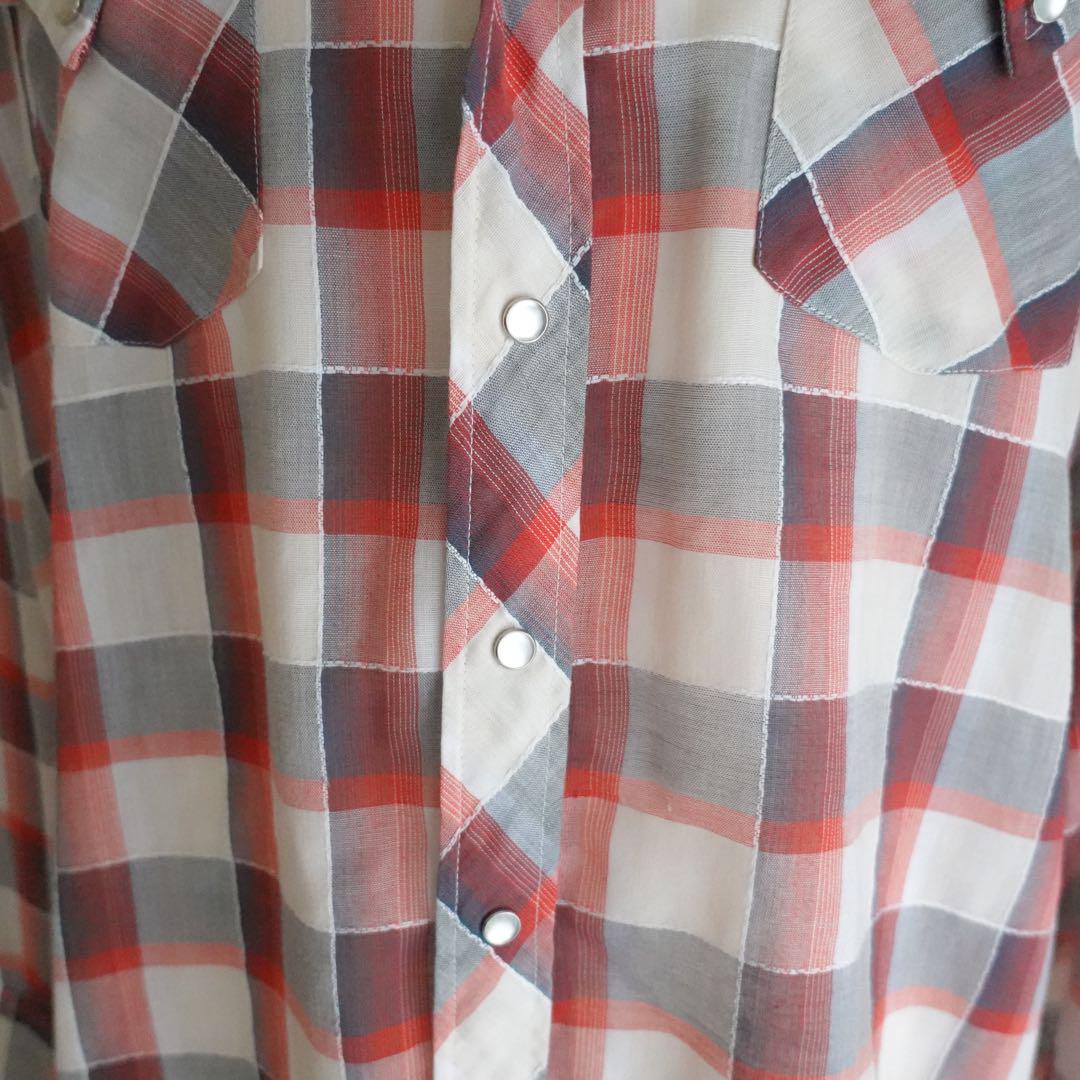 70s Vintage Stockman ウエスタンシャツ　アメリカ製　オンブレ