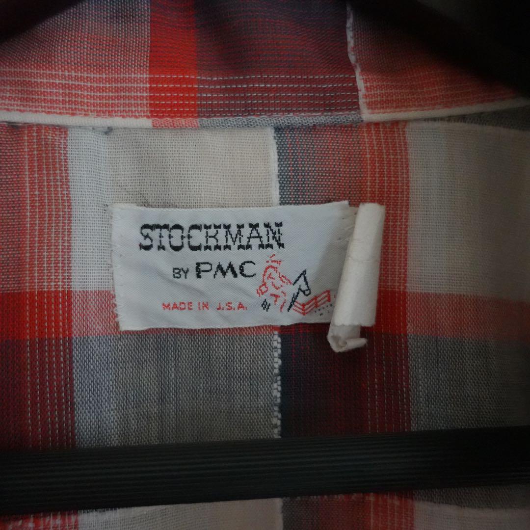 70s Vintage Stockman ウエスタンシャツ　アメリカ製　オンブレ