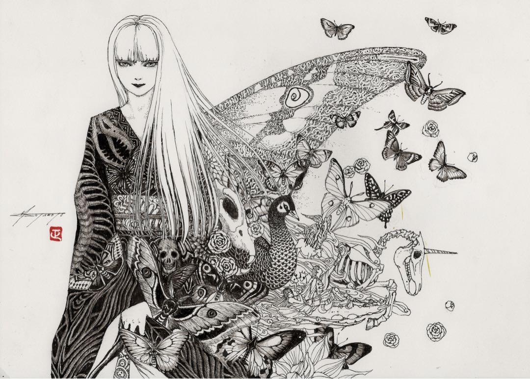 始祖蝶 Ancester's Butterfly 【肉筆絵画】 - メルカリ