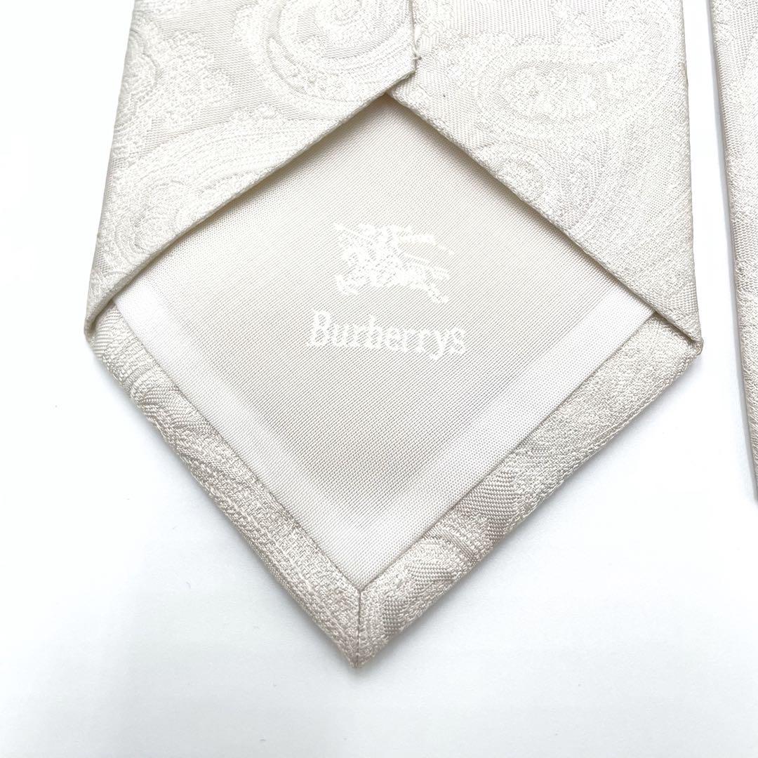 美品✨Burberrys ネクタイ シルク　絹　ホワイト