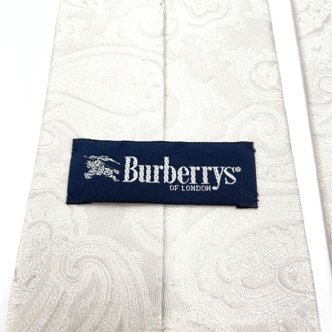 美品✨Burberrys ネクタイ シルク　絹　ホワイト