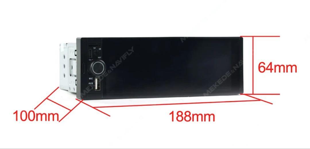 バックカメラ付き1DIN 6.86インチ ディスプレイオーディオ iPhone