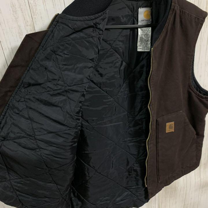 希少 カーハート ダック地 中綿ベスト QkWJh-m11379317044 90s メキシコ製 Carhartt 特価