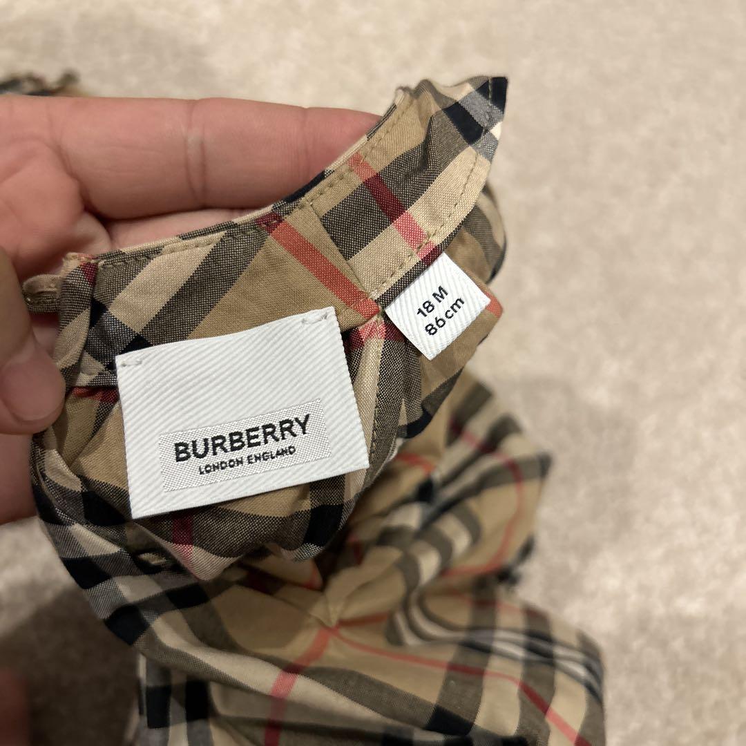 BURBERRY チェック柄ドレス 18M パンツ付き - メルカリ
