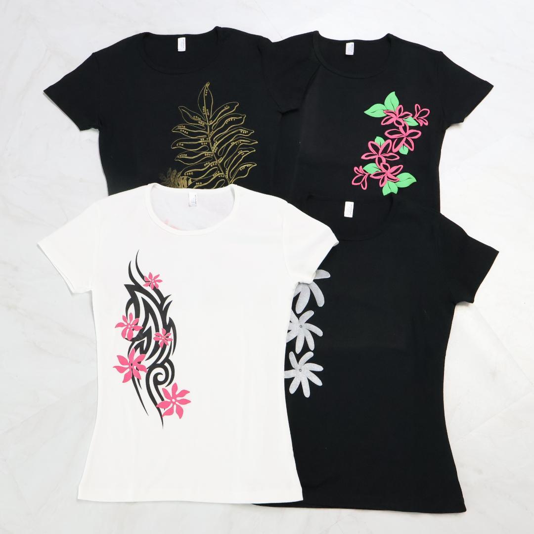 【フラダンス衣装 4点セット】トップス Tシャツ まとめ売り rucca ピンク