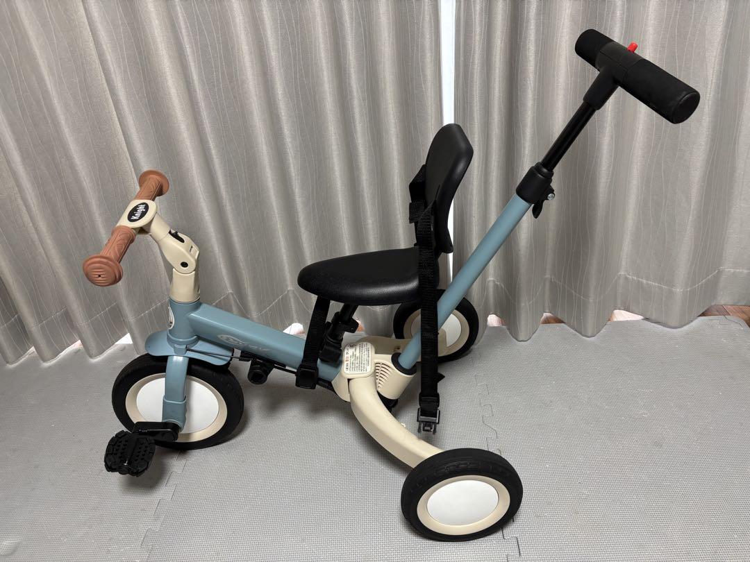 子供用三輪車 5in1 手押し棒付き シートベルト付き