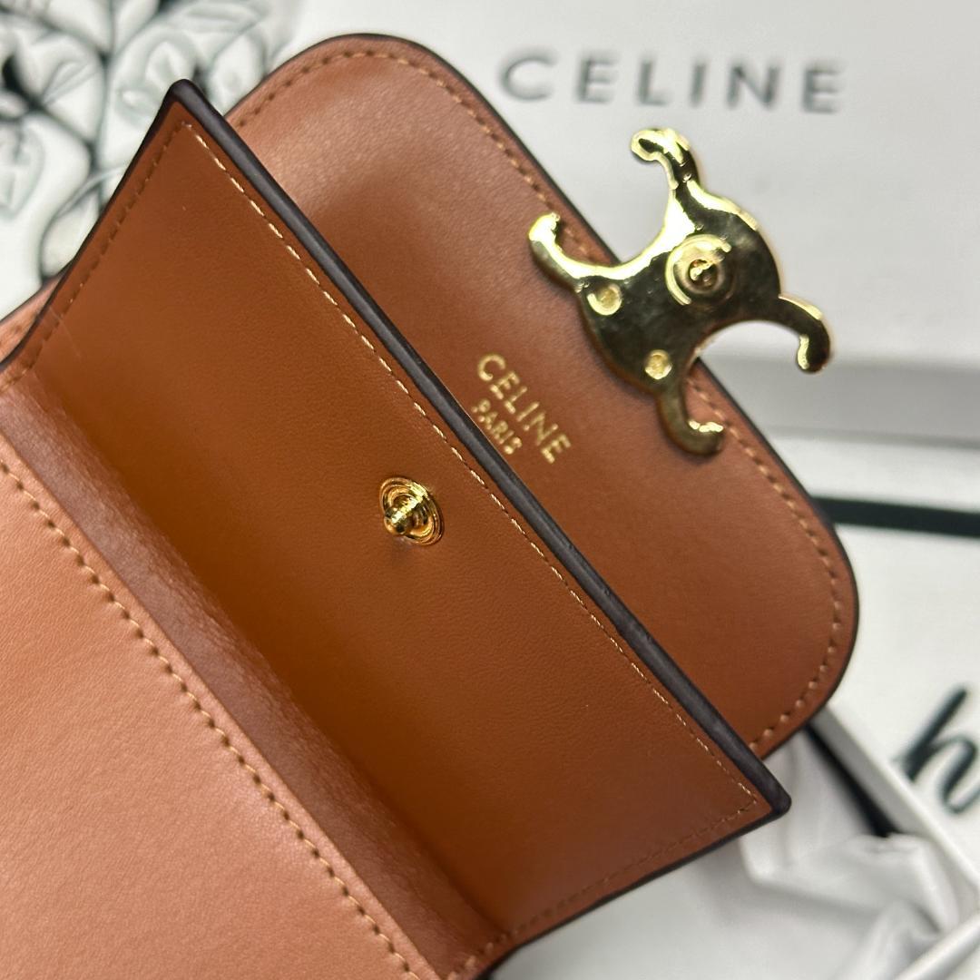 CELINE 三つ折り財布 ブラック / ブラウン - メルカリ
