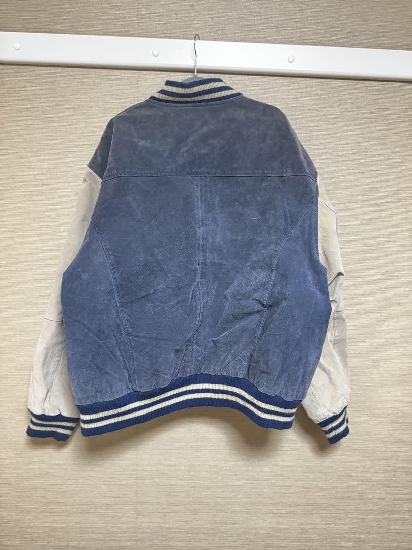 VAN 90s ワッペン刺繍 ヴィンテージレザースタジャン 古着