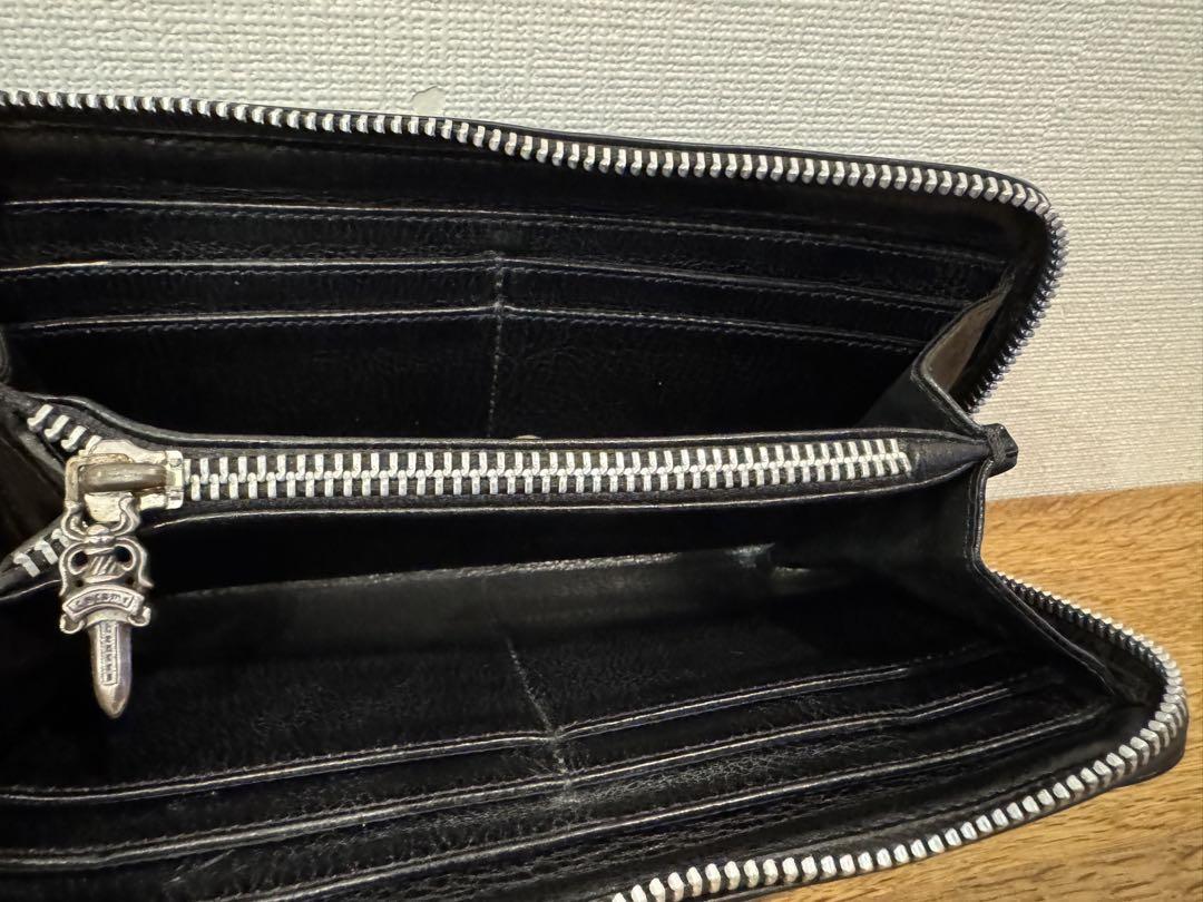 クロムハーツ ラウンドジップ プレーン 長財布 ブラック