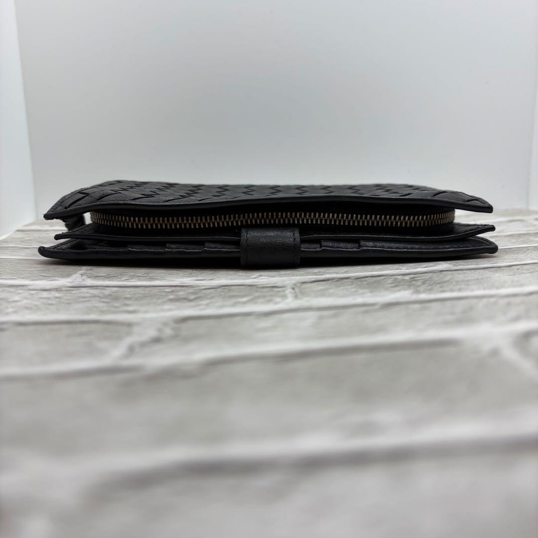 ボッテガヴェネタ イントレチャート 長財布 編み込み ラウンドジップ 黒 箱