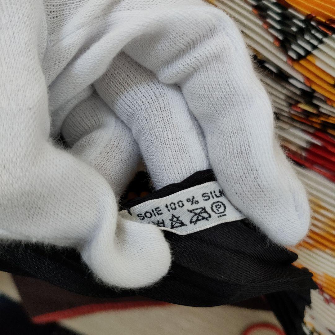 HERMES エルメス プリーツスカーフ シルク 馬と兵隊
