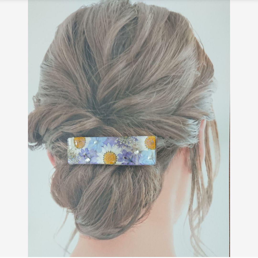押し花ヘアクリップ