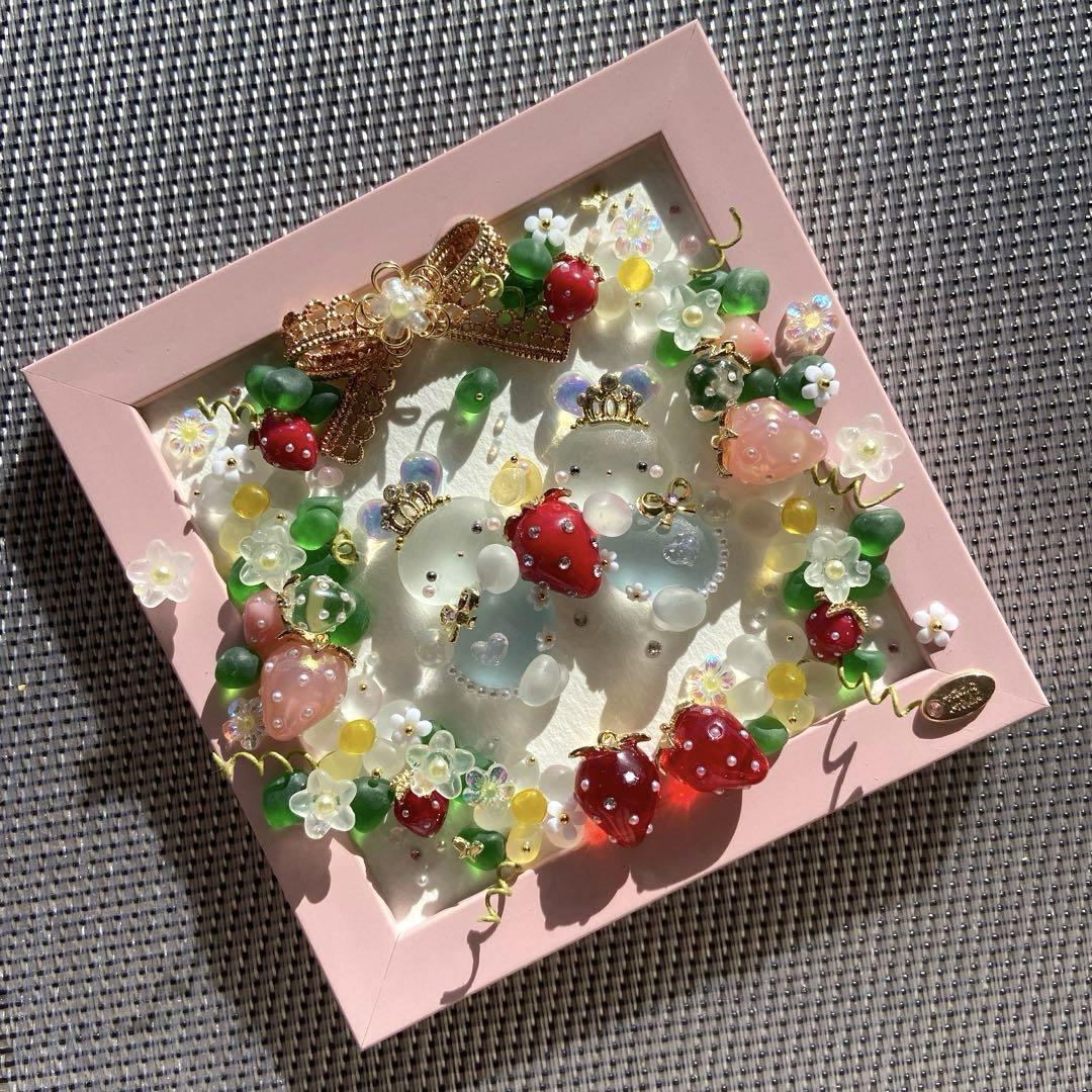 ♡いちごの国のオーロラうさぎ姫♡シーグラスアート 姉妹