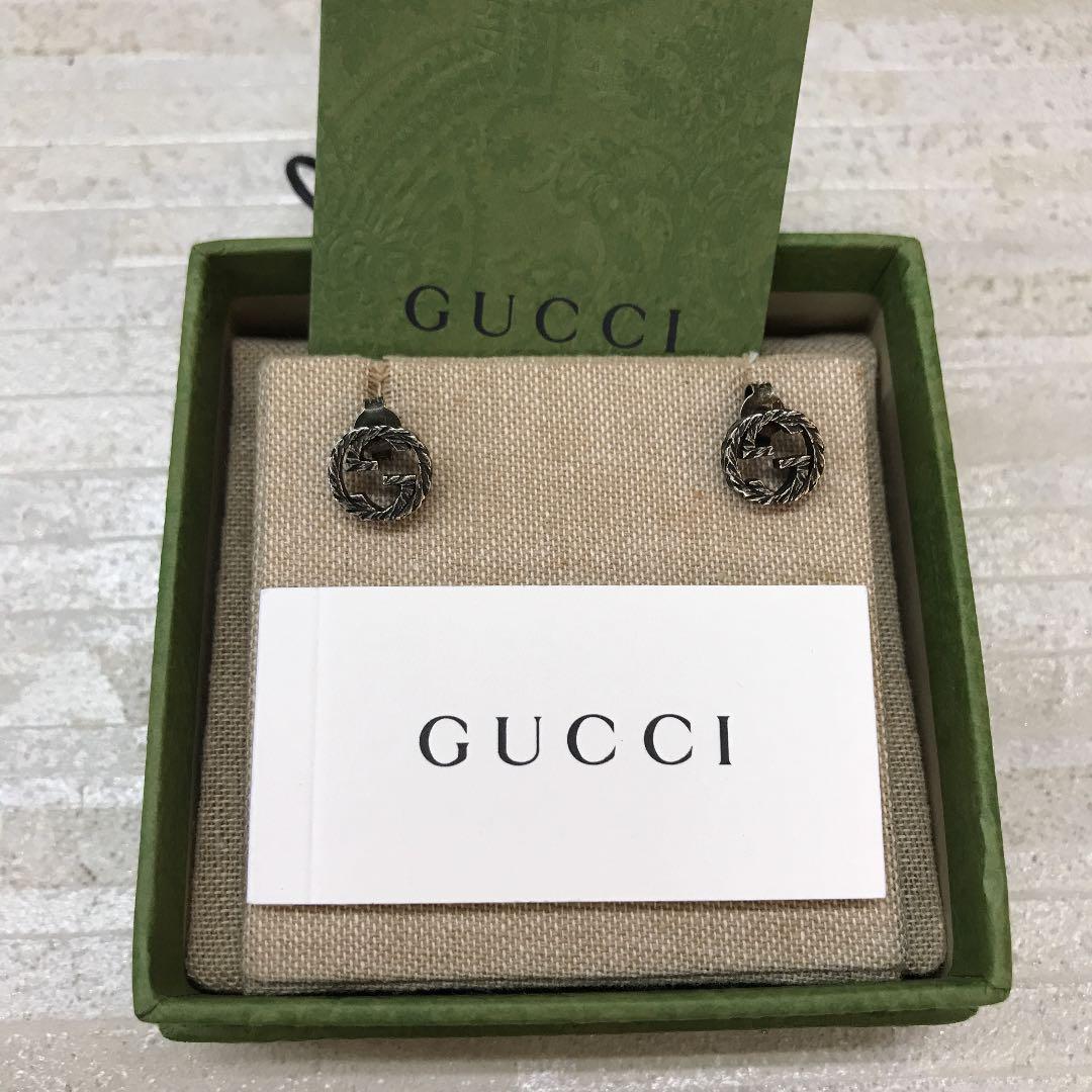 ssb-1033) GUCCI インターロッキングG アラベスク ピアス 両耳用
