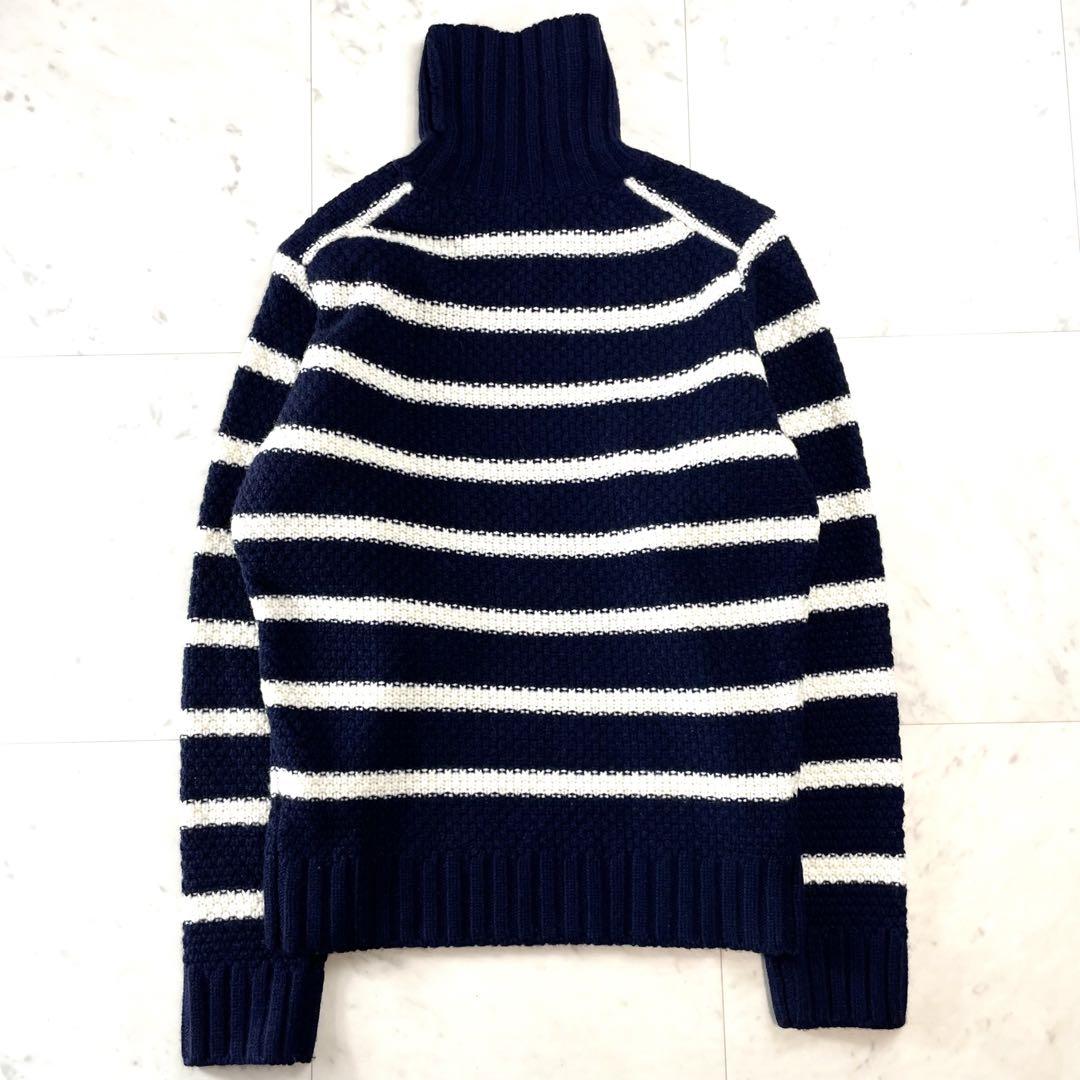 美品♪ MACKINTOSH LONDON タートルネックボーダーニット 紺 M