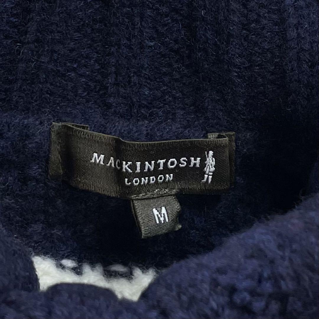 美品♪ MACKINTOSH LONDON タートルネックボーダーニット 紺 M