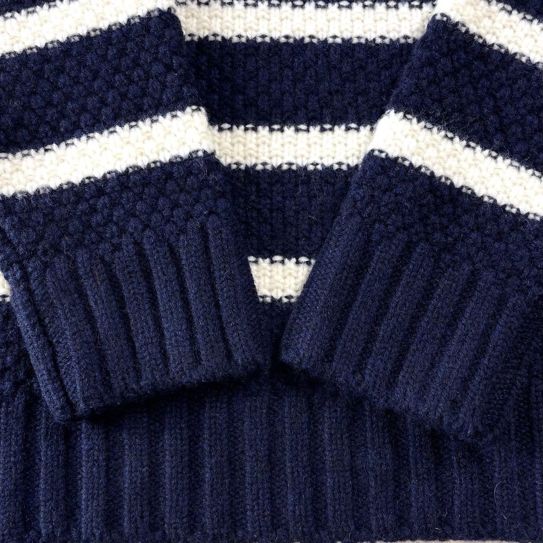 美品♪ MACKINTOSH LONDON タートルネックボーダーニット 紺 M