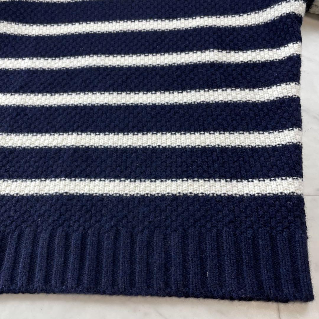 美品♪ MACKINTOSH LONDON タートルネックボーダーニット 紺 M