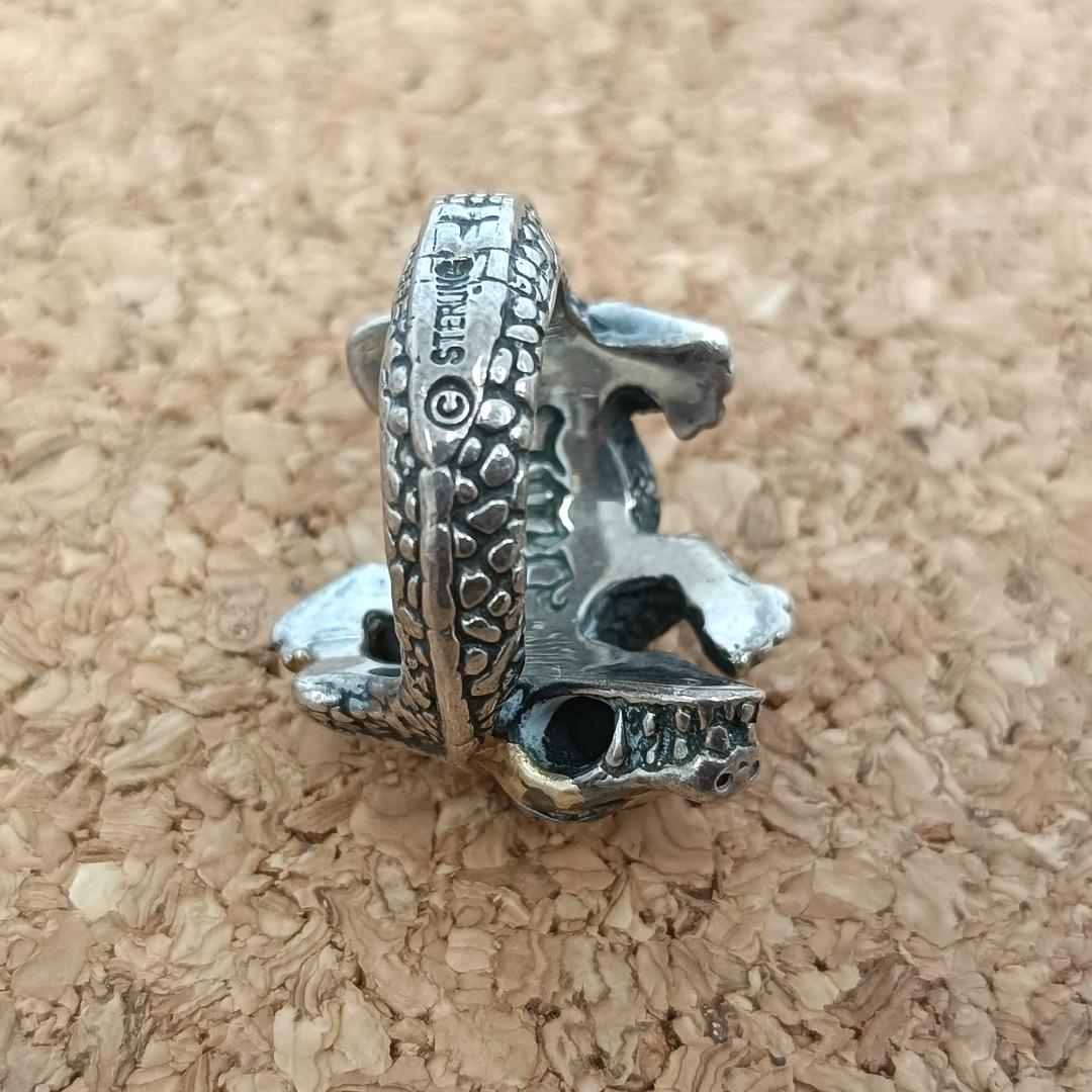 美品】BWL ビルウォールレザー ラージアリゲーターリング 18K