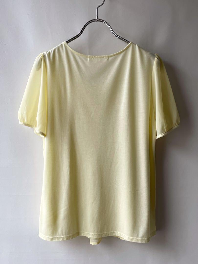 極美品✨アナイ 洗える ブラウス 背面カットソー 38 薄黄色