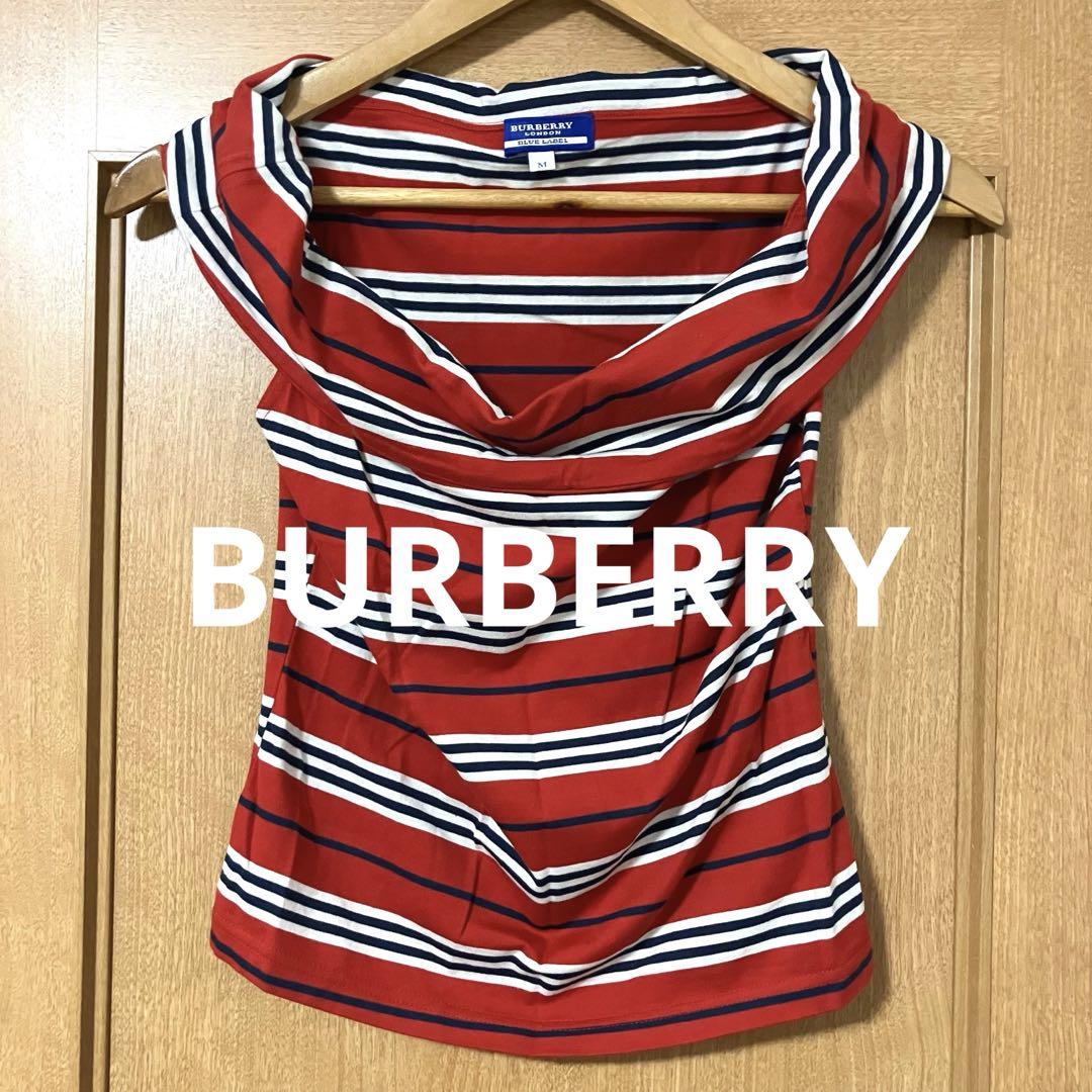 【素敵なデザイン❗️】BURBERRY 変形デザイン 袖無しカットソー Y2K