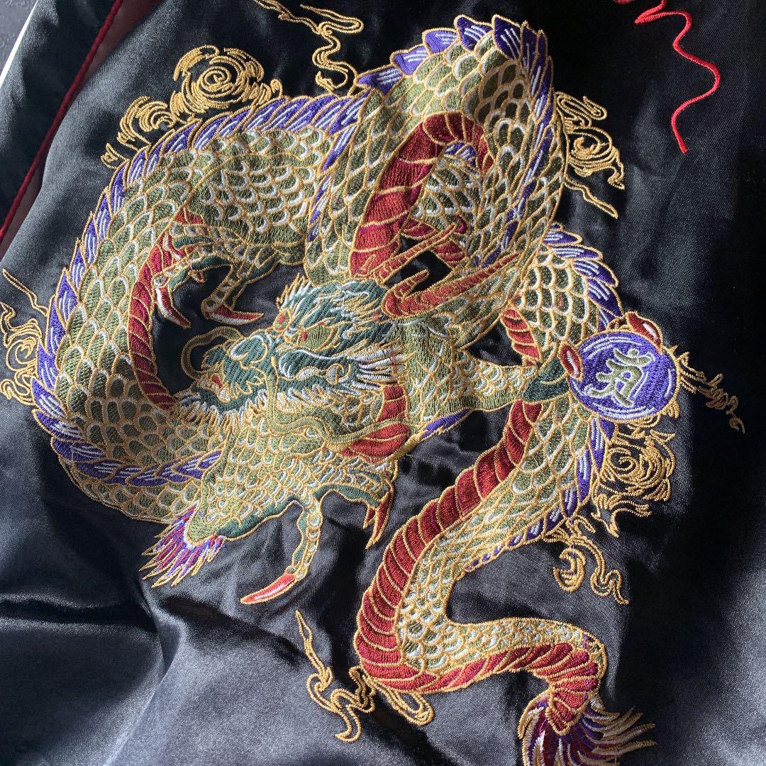 カッコイイ 超希少 ジャケット 和柄 ブラック 大人気 TrD1x-m11421648174 スカジャン 龍 刺繍 古着男子 ☄カテゴリー