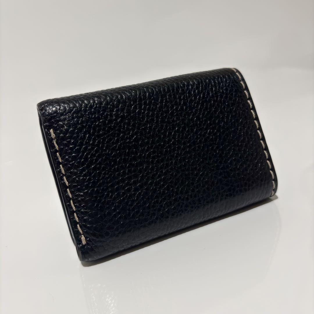 【超美品】MARC JACOBS 三つ折り財布 黒×ボルドー レザー コンパクト