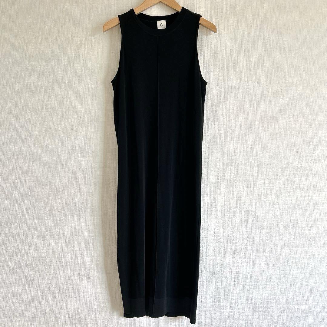 【美品】6 ROKU ZIP DRESS ブラック ノースリーブ ワンピース