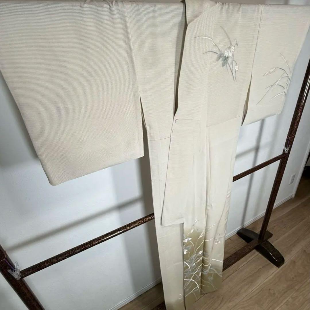 美品　正絹　夏物　絽　呂　訪問着　付け下げ　着物　161 ベージュ 美品 正絹 夏物 絽 呂 訪問着 付け下げ 着物 161 ベージュ