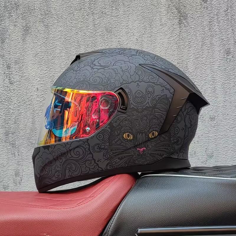 新品 ダブルレンズ フルフェイスヘルメット バイクヘルメット　HM-02