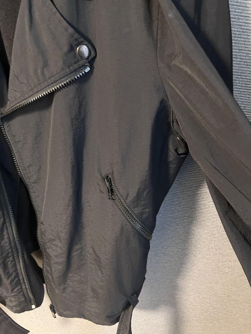 A.P.C. アーペーセー黒 ナイロンライダースジャケット
