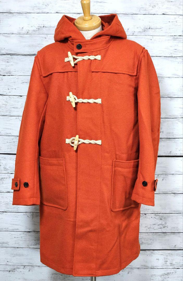 HARVARD ダッフルコート L オレンジ カシミヤ混 ロングコート ウール