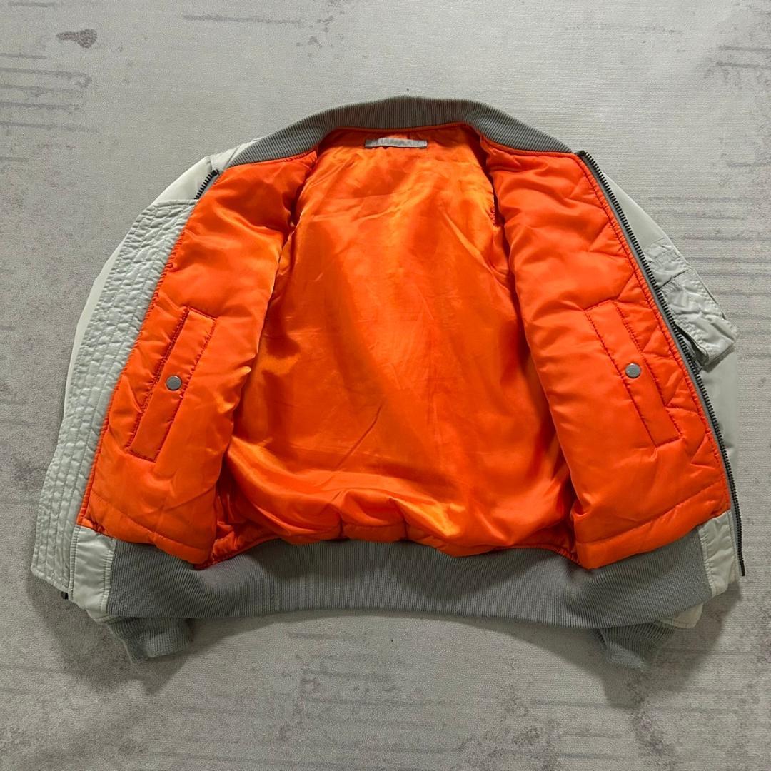 超美品 AVIREX MA-1 希少色 シルバー系 リバーシブル 短丈 M