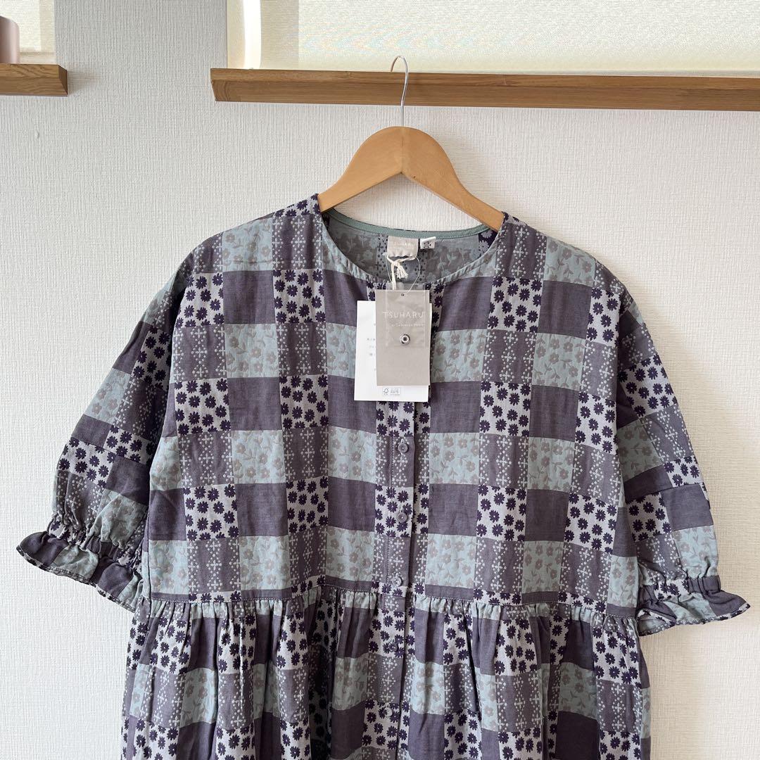 新品【HaTaKaKe×TSUHARU】袖切替ボリュームワンピース