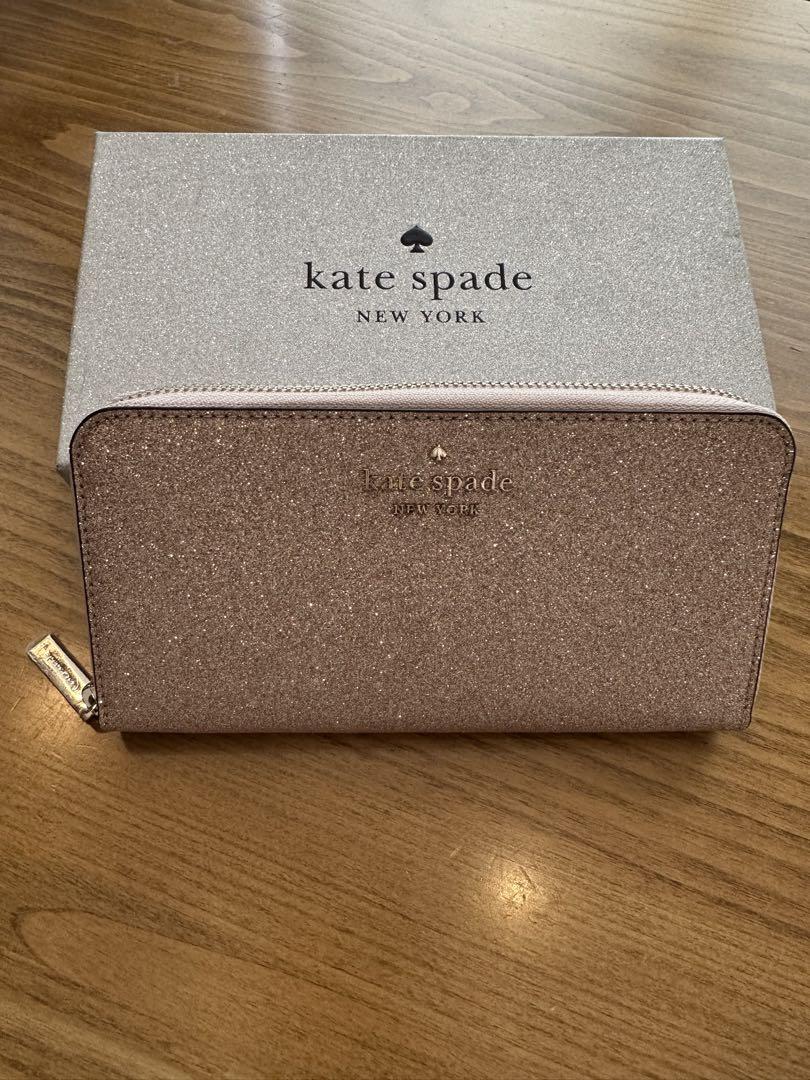 新品未使用kate spade グリッター長財布RoseGold