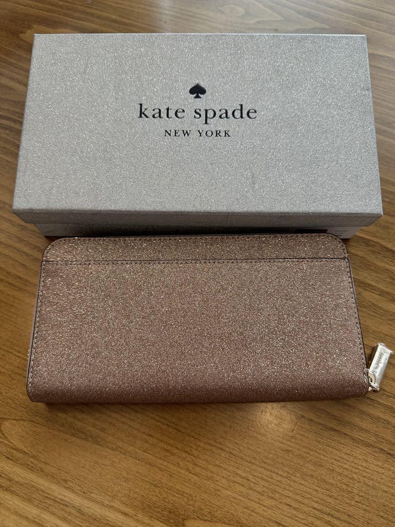 新品未使用kate spade グリッター長財布RoseGold