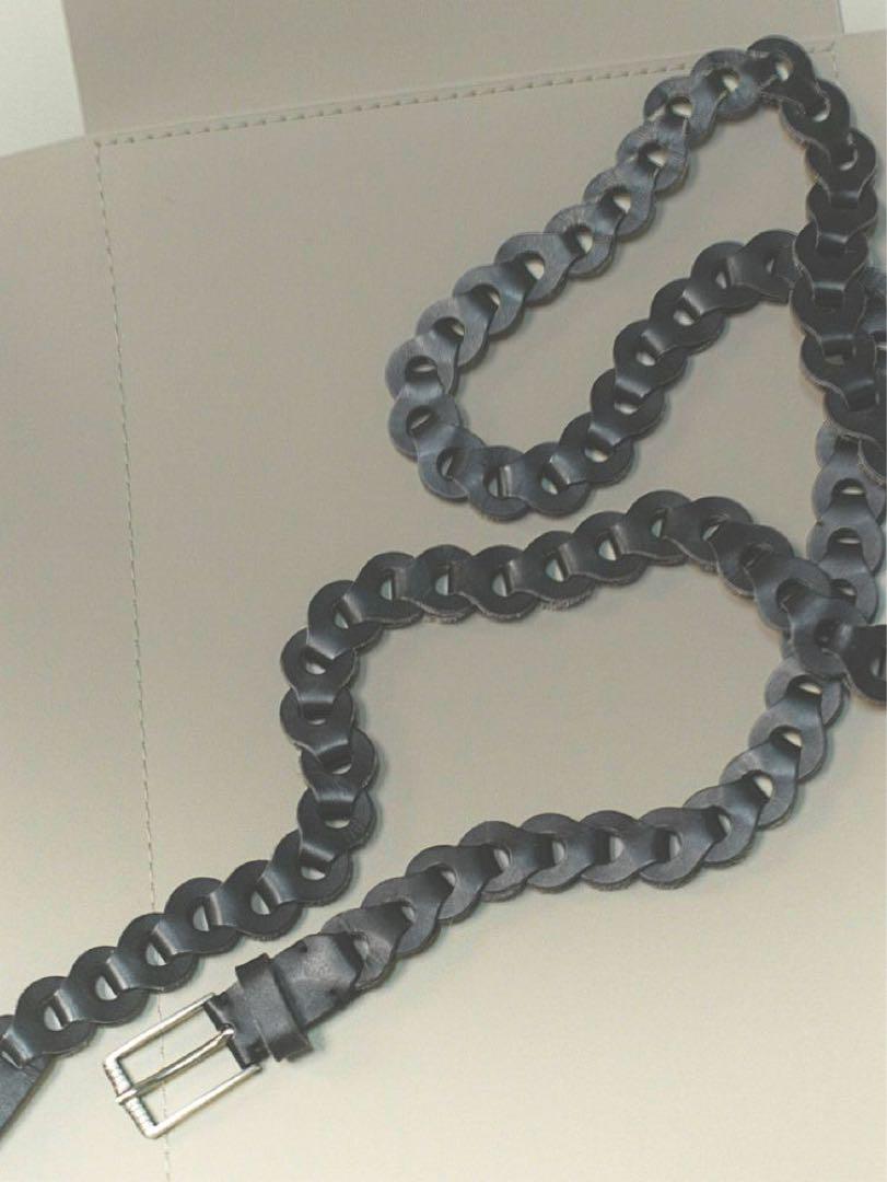小物 COAL BLACK Llife LEATHER CHAIN BELT
