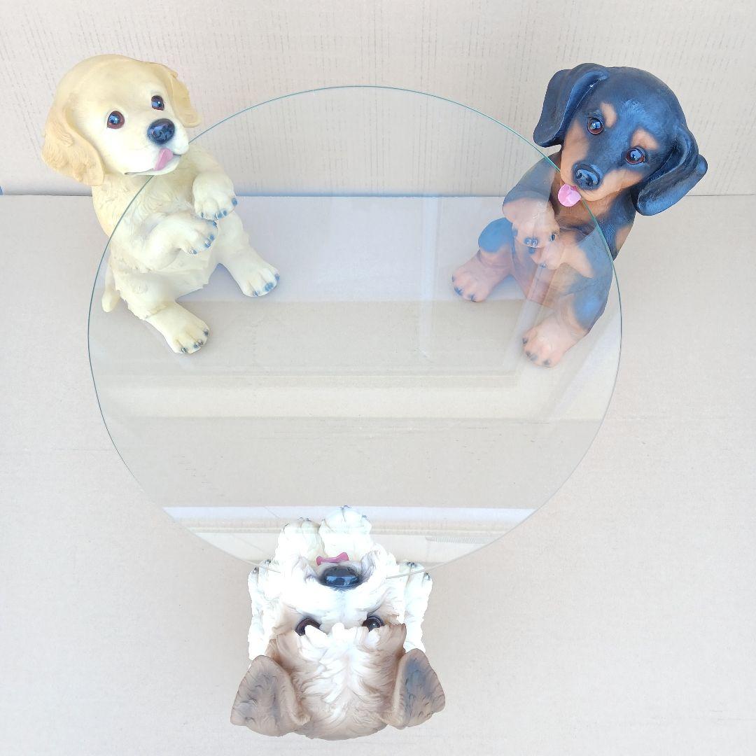 新品 ガラステーブル 難有 レトリバー ダックスフント テリア 犬オブジェ 置物 新品 ガラステーブル 難有 レトリバー ダックスフント テリア 犬