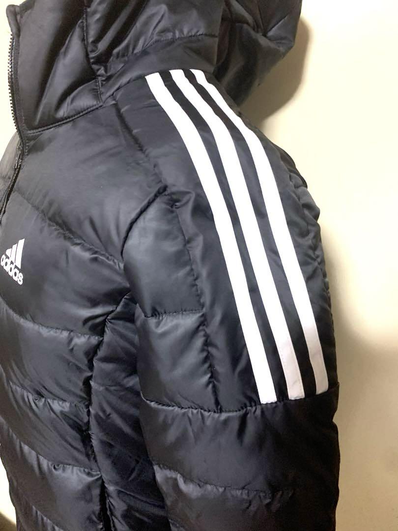 【新品タグ付き】adidas ダウンジャケット フード付き☆S☆黒☆アウター防寒