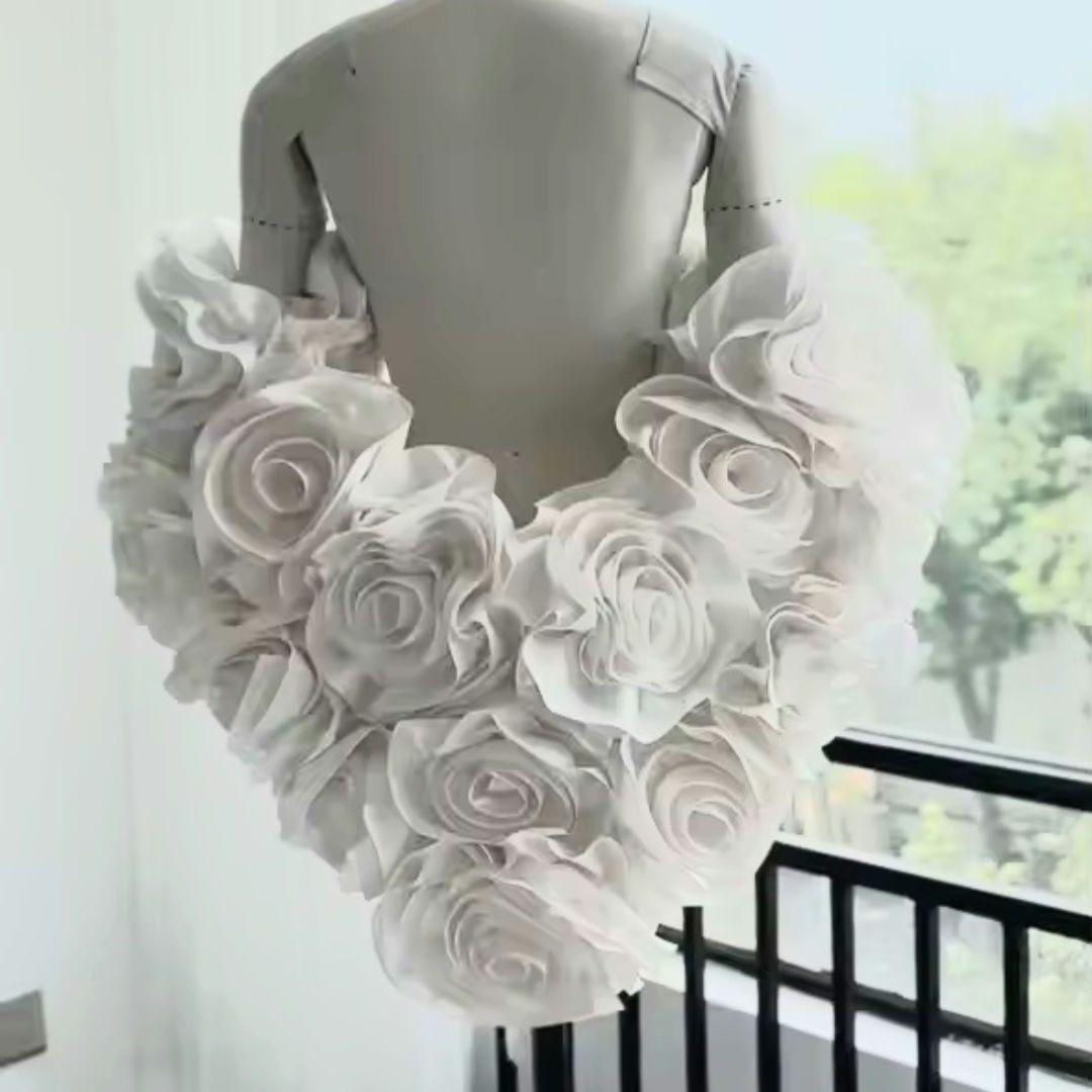 ウェディングドレス 薔薇のショール 前撮り